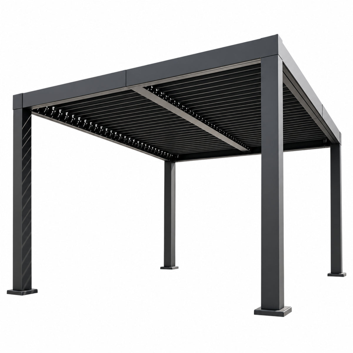 Outdoor Pergola Built for All Weather, Adjustable Louvered Roof, Reinforced Aluminum Frame, Integrated Drainage