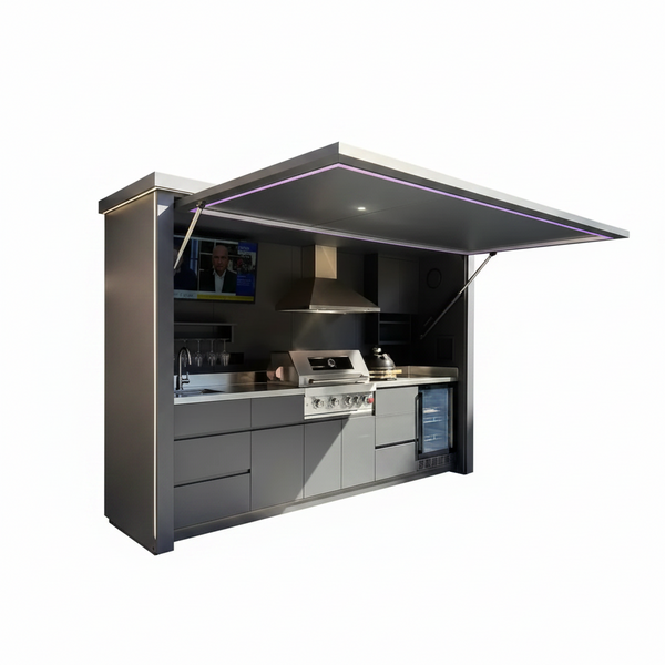 Outdoor Kitchen Pod Built for Luxury Spaces, 304 Stainless Steel, Modular Design, Lacquered Finish
