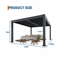 Outdoor Pergola Built for All Weather, Adjustable Louvered Roof, Reinforced Aluminum Frame, Integrated Drainage